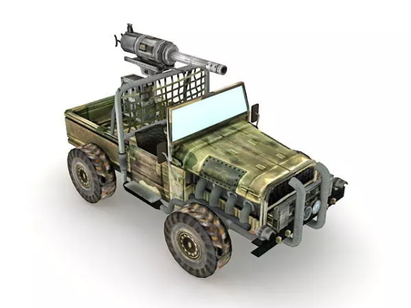 Machine Gun Truck 3d model Machine Gun Truck 3d model