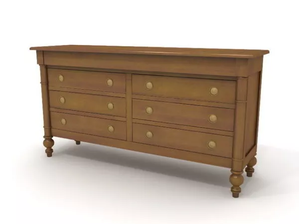 Dressing Table With Rectangular Mirror 3d model