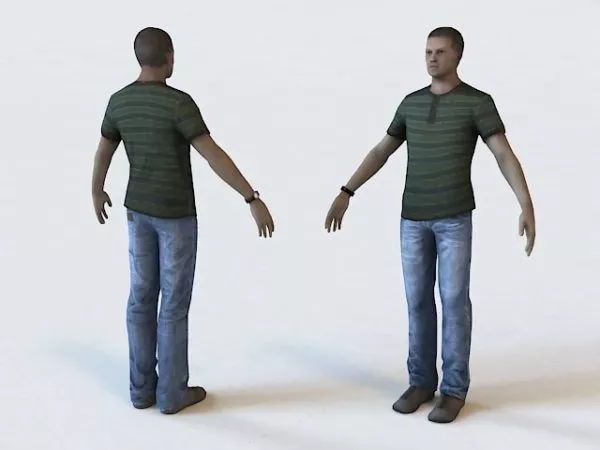 Pull Male Character 3d model Pull Male Character 3d model