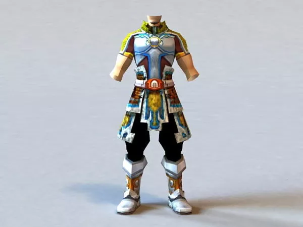 Male Light Armor Set 3d model Male Light Armor Set 3d model