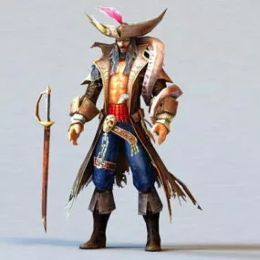 Male Pirate Captain 3d model