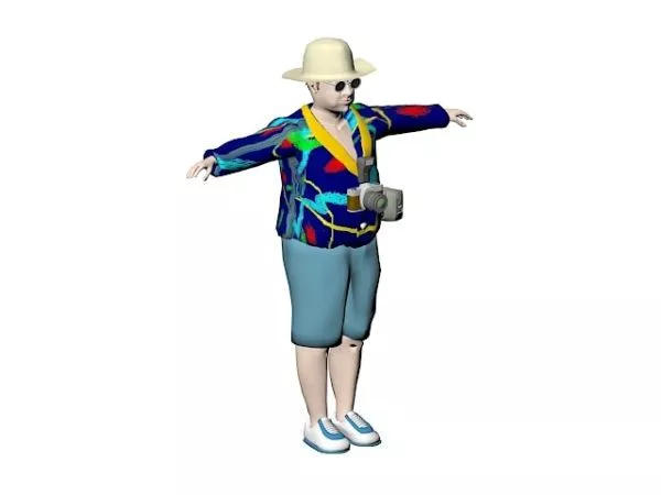 Male Tourist Character 3d model Male Tourist Character 3d model