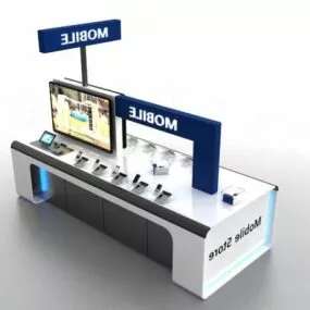 Mall Cell Phone Display Kiosk 3d model