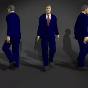 Man In Blue Suit Character 3d model