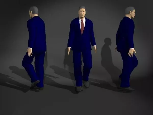 Man In Blue Suit Character 3d model Man In Blue Suit Character 3d model