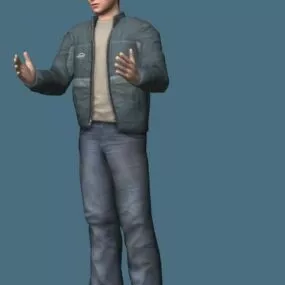 Man In Jacket Rigged Character 3d model