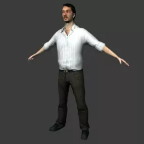 Man In Shirts And Pants Character 3d model