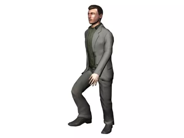 Character Man In Suit Up Stairs 3d model Character Man In Suit Up Stairs 3d model