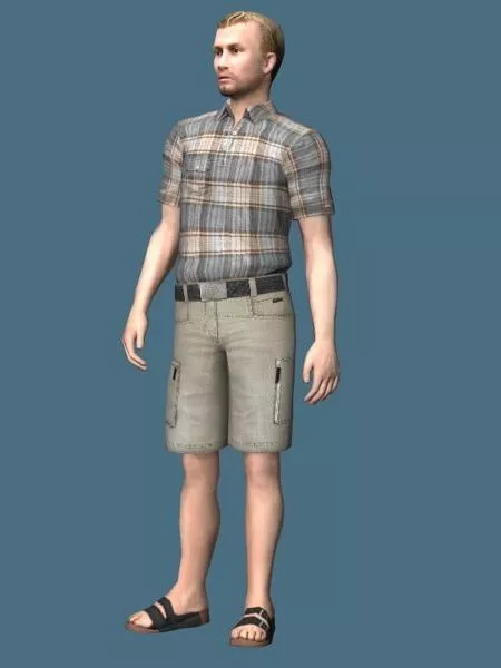 Man In Summer Clothes Rigged 3d model Man In Summer Clothes Rigged 3d model