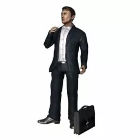 Character Man Smoking Cigarette 3d model