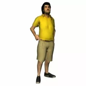Character Man Standing With Hands Akimbo 3d model