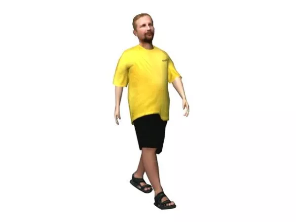 Character Man Wearing T-shirt And Shorts 3d model Character Man Wearing T-shirt And Shorts 3d model