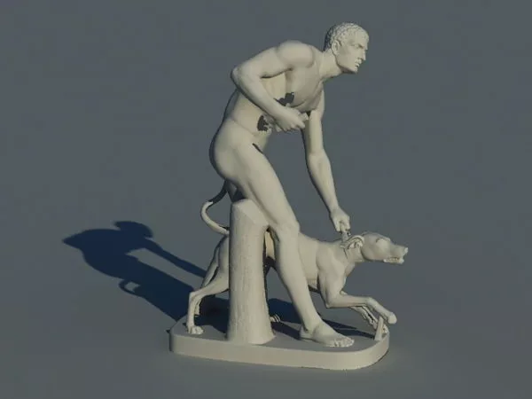 Man With Dog Statue 3d model Man With Dog Statue 3d model