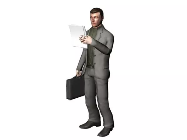 Character Man With Briefcase 3d model Character Man With Briefcase 3d model