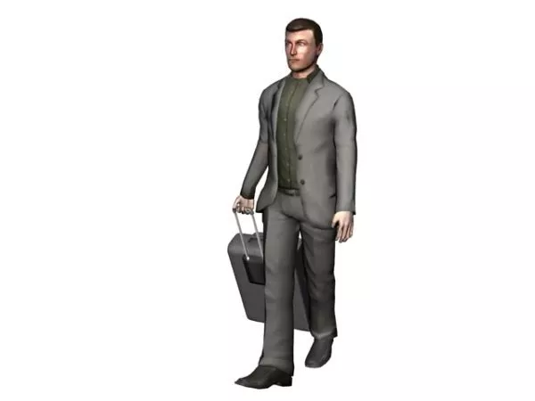 Character Man With Luggage 3d model Character Man With Luggage 3d model