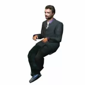 Character Man Working In Office 3d model
