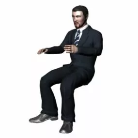 Man Working On Computer Character 3d model