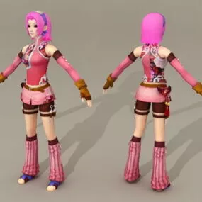 Manga Anime Warrior Girl 3d model