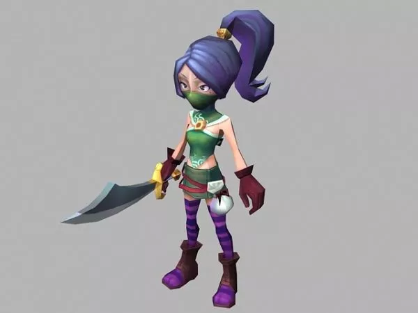 Masked Anime Heroine 3d model Masked Anime Heroine 3d model