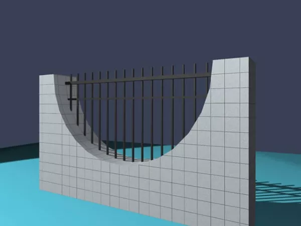 Steel Fence Outdoor 3d model