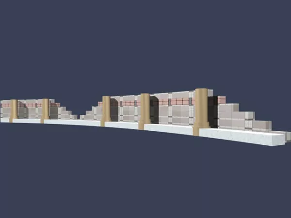Fence By Wood Log 3d model