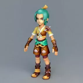 Character Medieval Anime Boy 3d model