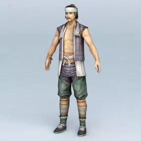 Medieval Chinese Farmer 3d model