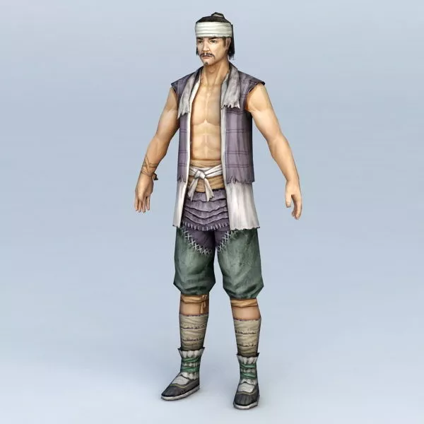 Medieval Chinese Farmer 3d model Medieval Chinese Farmer 3d model