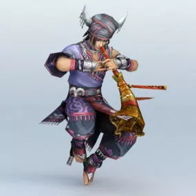 Medieval Chinese Musician 3d model