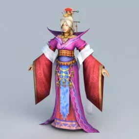 Medieval Chinese Old Lady 3d model