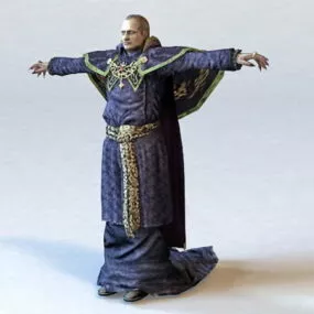 Medieval Friar 3d model