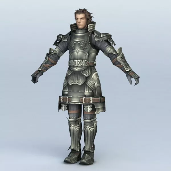 Armored Swordman Mediaeval Character 3d model