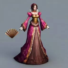 Medieval Noble Lady 3d model