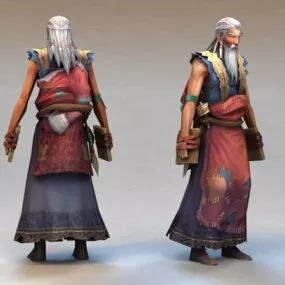 Medieval Old Man 3d model