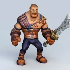 Medieval Robber Man And Sword 3d model