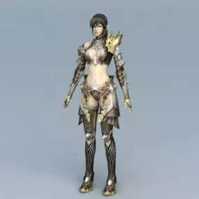 Medieval Warrior Woman 3d model