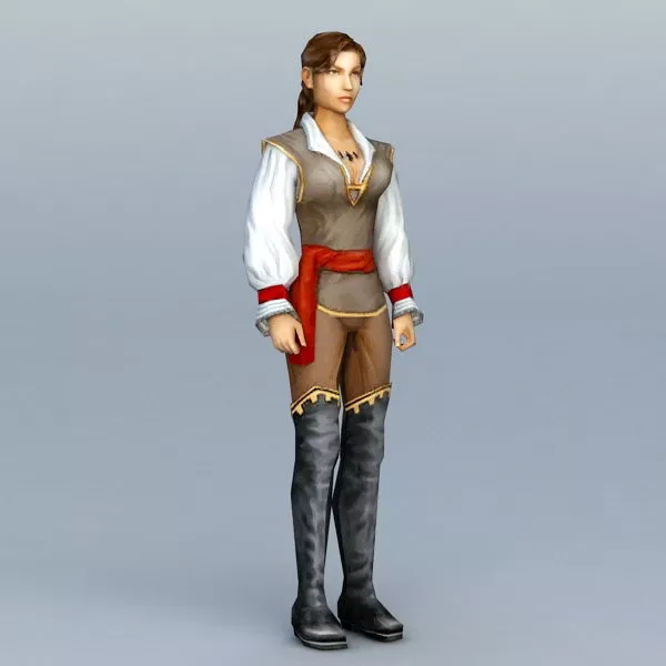 Medieval Women Warrior 3d model Medieval Women Warrior 3d model