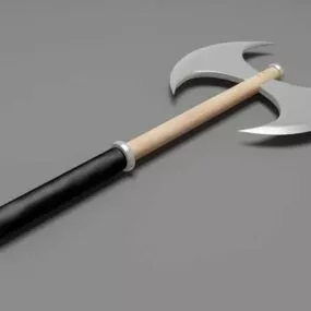 Medieval Double Blade Axe 3d model