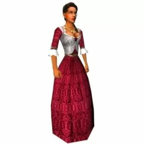 Medieval Dressed Woman Character 3d model