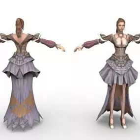 Medieval Lady 3d model