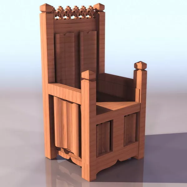 Medieval Throne Chair Wooden Material 3d model Medieval Throne Chair Wooden Material 3d model