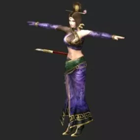 Medieval Warrior Girl 3d model