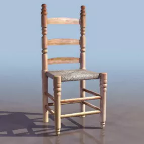 Medieval Wooden Chair 3d model