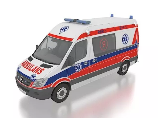 Mercedes Benz Ambulance Sprinter Free 3d Model - .Max, .Vray - Open3dModel