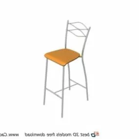 Metal Bistro Stool Furniture 3d model