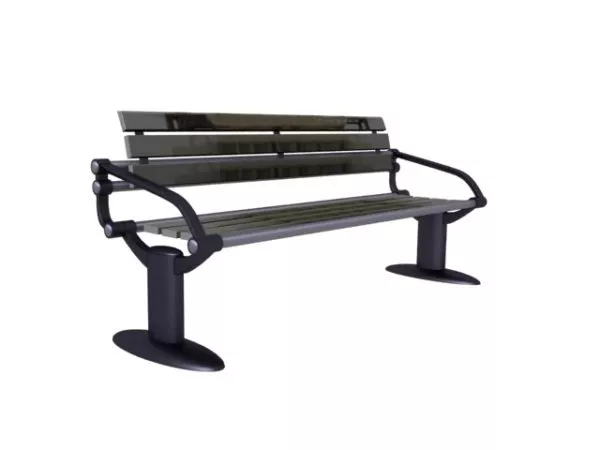 Metal Base Park Bench 3d model Metal Base Park Bench 3d model