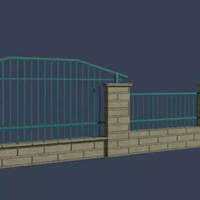 Metal Garden Fence 3d model