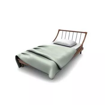 Metal Single Bed 3d model Metal Single Bed 3d model