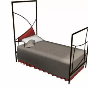 Metal Twin Bed 3d model