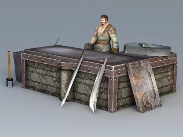Middle Ages Blacksmith 3d model Middle Ages Blacksmith 3d model